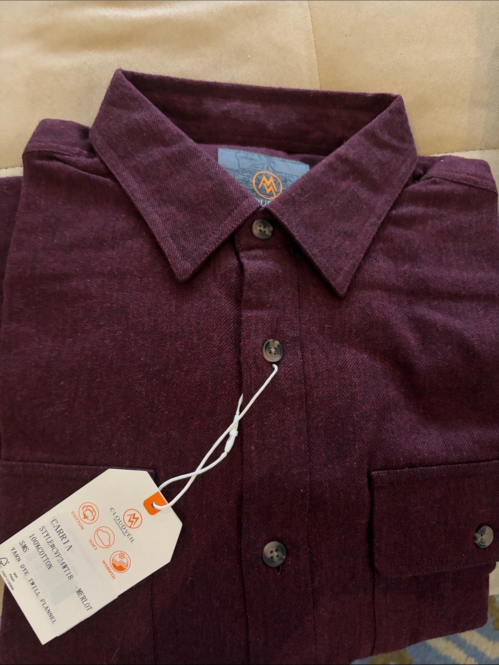 Men's Burgundy Button-Up Shirt - Cloudveil